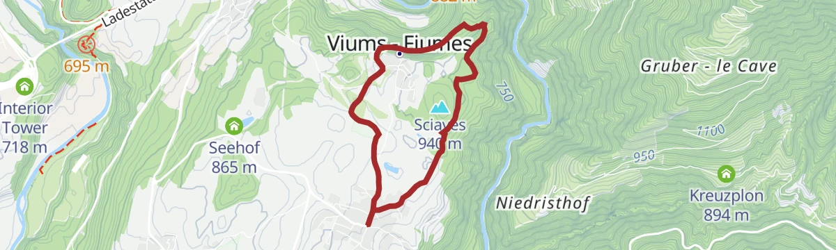 Route map: Walk to the viewpoint "Waldertor"